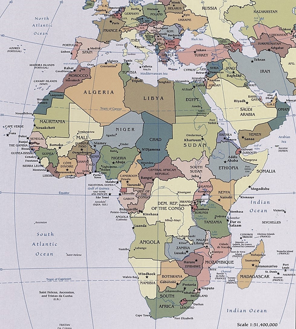 Africa Politico Mapa Mundi 