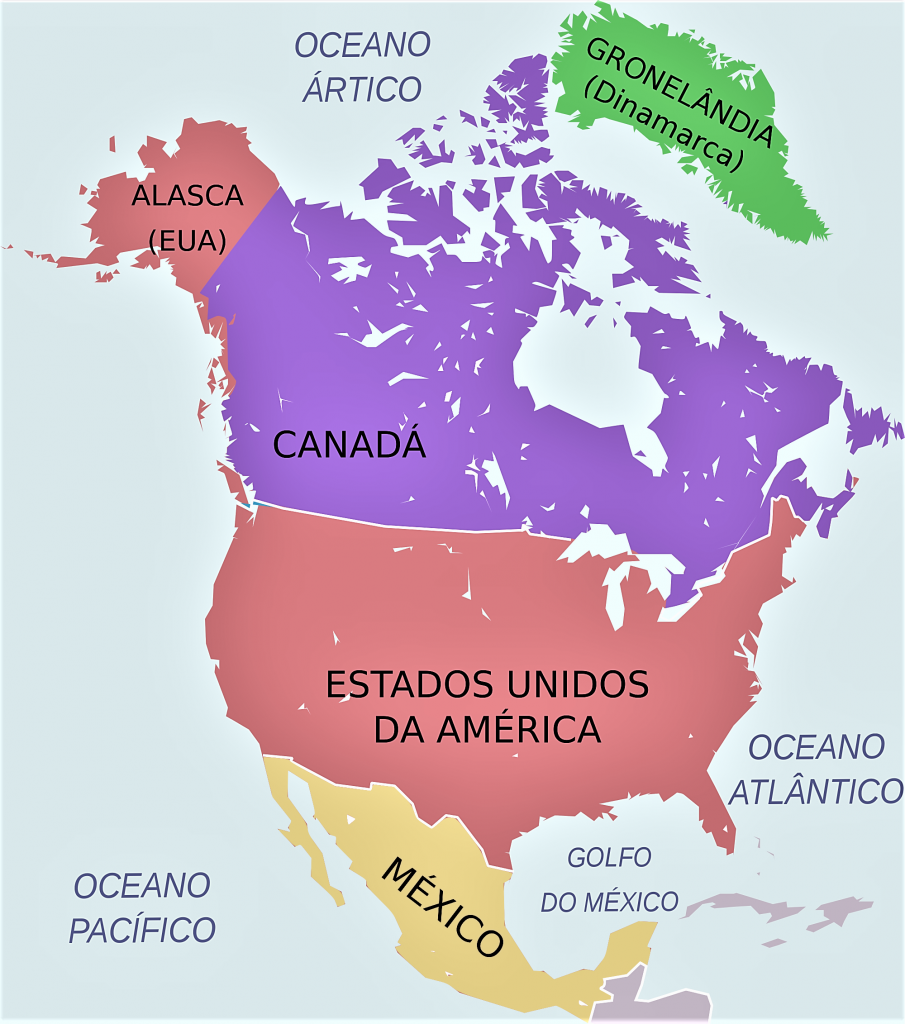 mapa politico america del norte con nombres