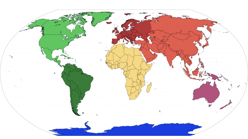 mapa politico de continentes