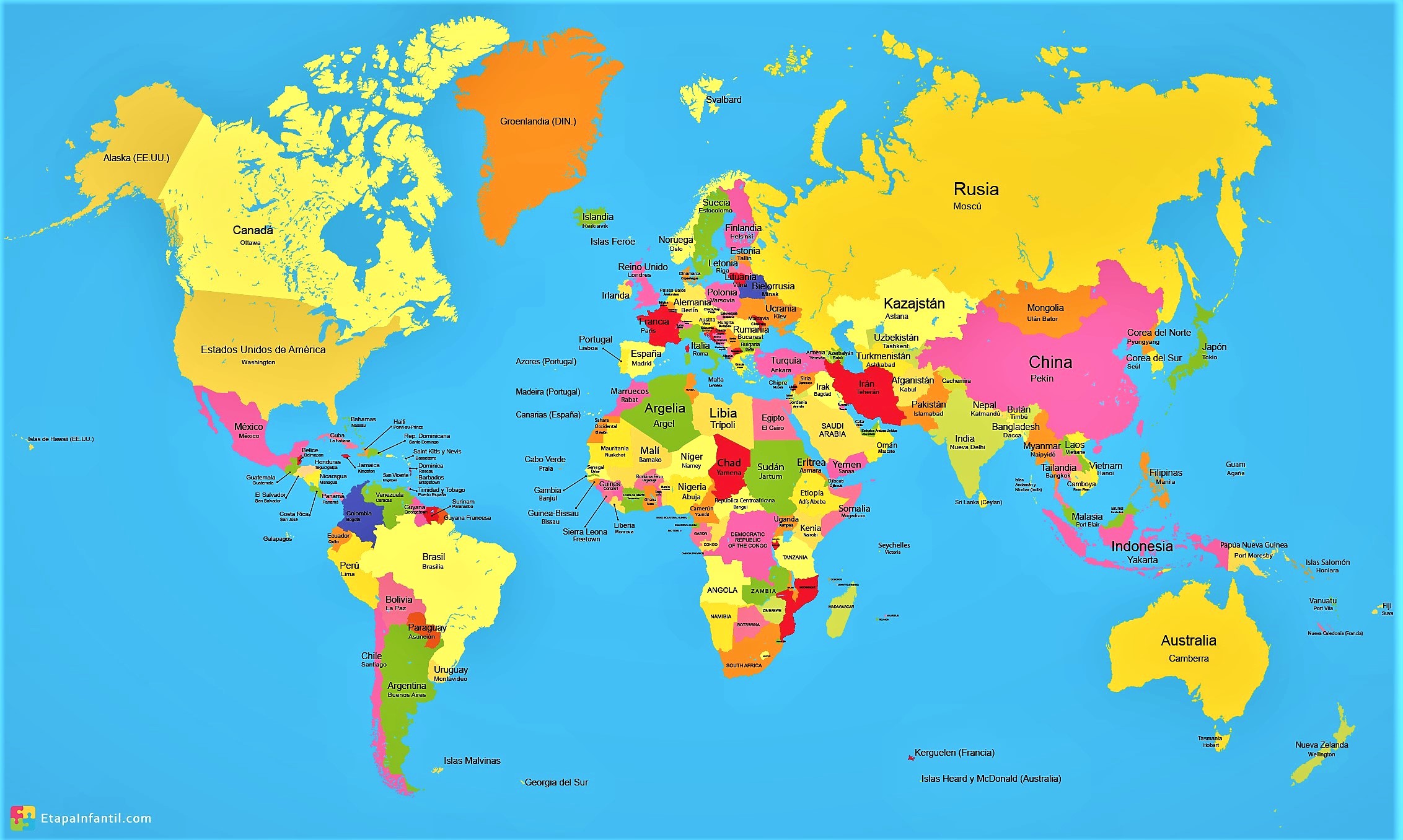 Mapa Mundi Politico Para Imprimir 4342