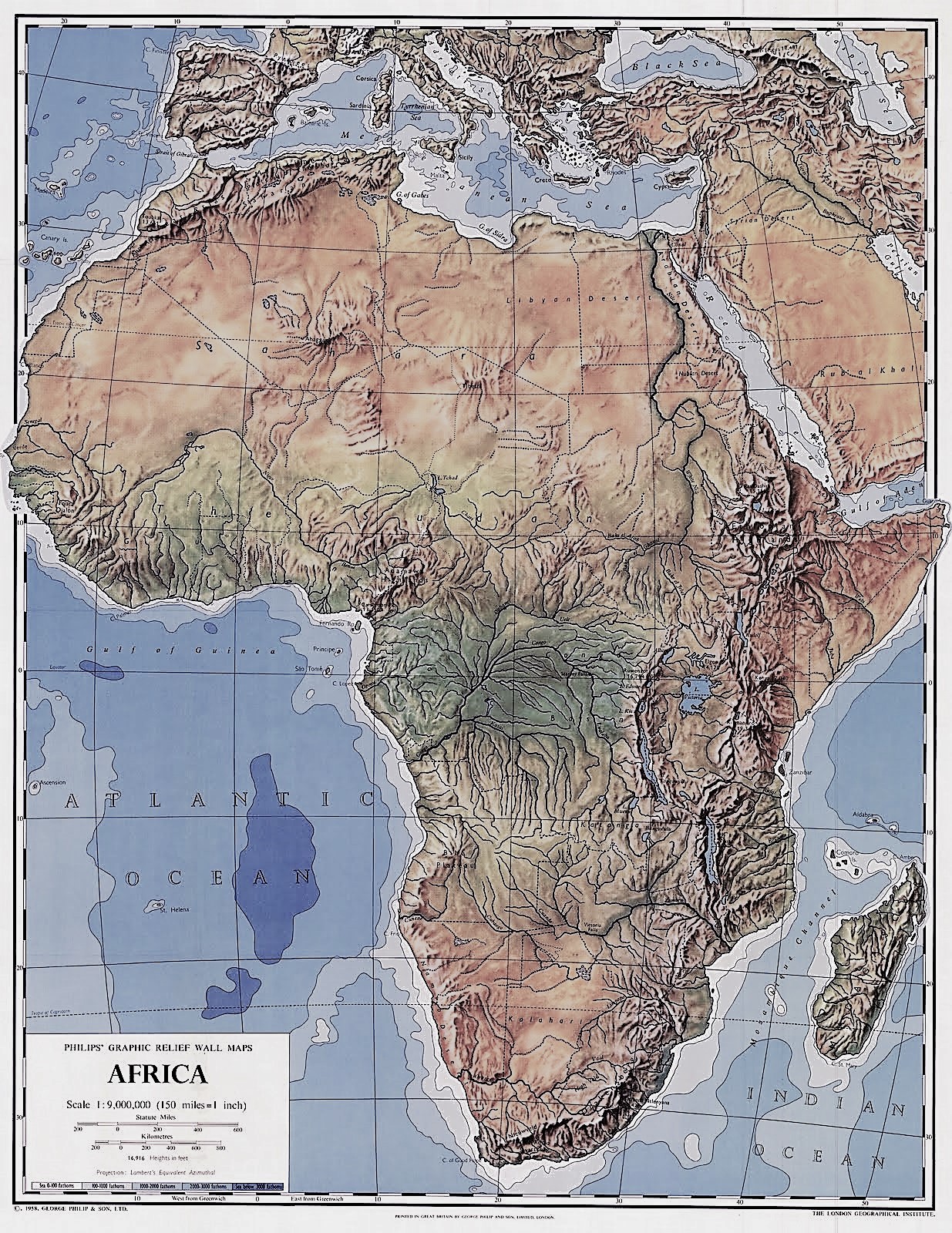 mapa fisico mudo de africa