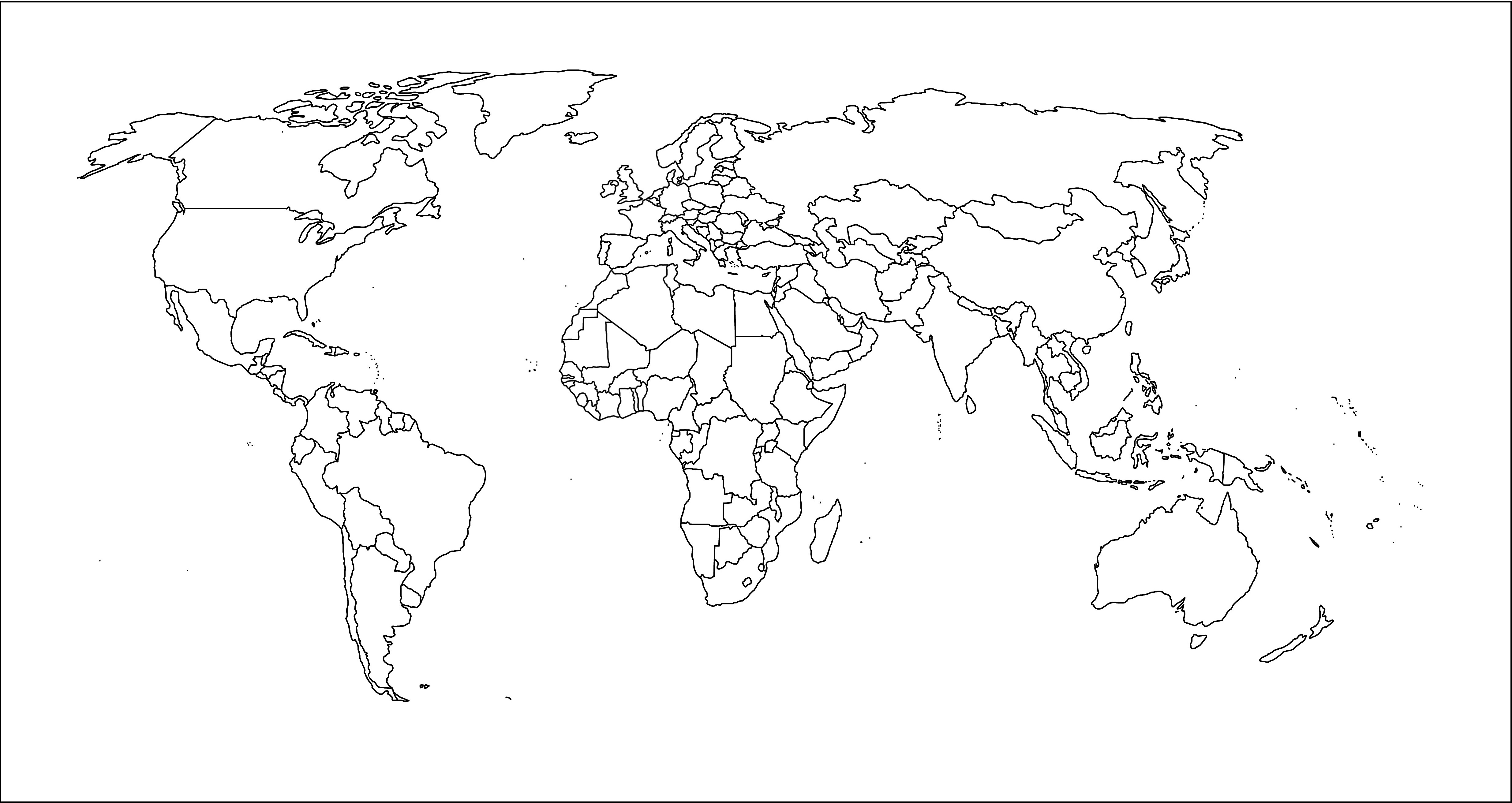 Imprimir Mapa Del Mundo ▷【 Mapamundi político para imprimir 】Con Nombres | Mudo | En blanco